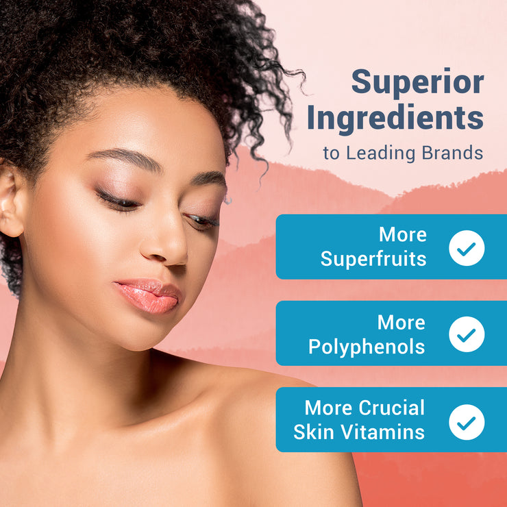 myPEAK Radiance: The Best Vegan Collagen Booster & Superfruits Gummies to Support Glowing Skin, Shining Healthy Hair, Strong Healthy Nails, Collagen Production, Anti-Aging & Skin Elasticity With Amla Fruit, Bamboo Silica, Resveratrol & Collagen Amino Acids Benefits.