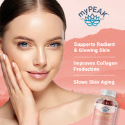 myPEAK Radiance: The Best Vegan Collagen Booster & Superfruits Gummies to Support Glowing Skin, Shining Healthy Hair, Strong Healthy Nails, Collagen Production, Anti-Aging & Skin Elasticity With Amla Fruit, Bamboo Silica, Resveratrol & Collagen Amino Acids Benefits.