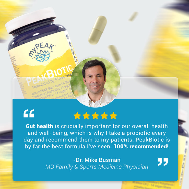 myPEAK PeakBiotic: The Best Vegan Probiotic Prebiotic Supplement for Women and Men to Support Reduced Gas & Bloating, Optimal Gut Health, Mood, Digestion, Immunity, Weight, Skin, Brain Health & Regular Bowel Movements Customer Review.